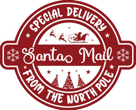 Santas Mail Special Delivery From The North Pole Christmas Free Svg