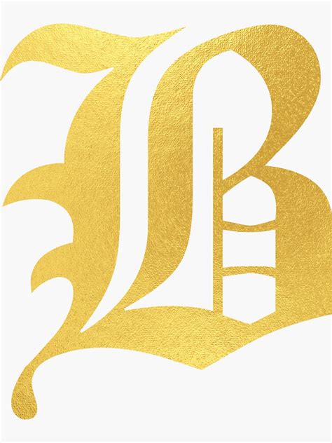 B Faux Gold Old English Letter B Sticker For Sale By Typeglyphs
