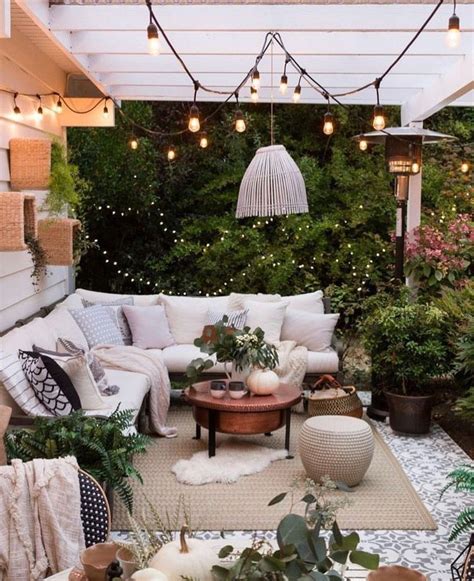Cozy Bohemian Outdoor Patio Space Porch Area Decoration Ideas Boho