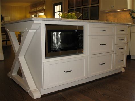 Built in microwave cabinet size. X Base Kitchen Island - Traditional - kitchen - West End ...