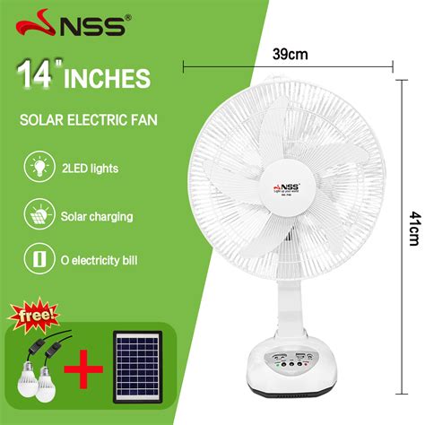 Free Solar Panel Nss Solar Electric Fan 14 Rechargeable Solar Fan 12