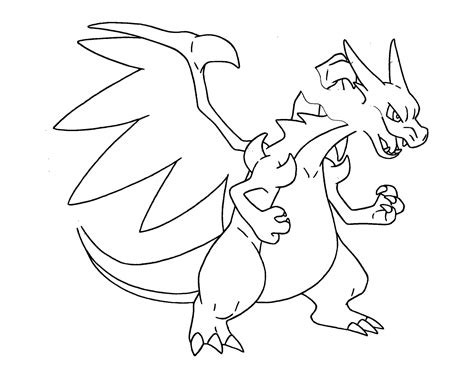 Mega Charizard X Coloring Page Coloring Home