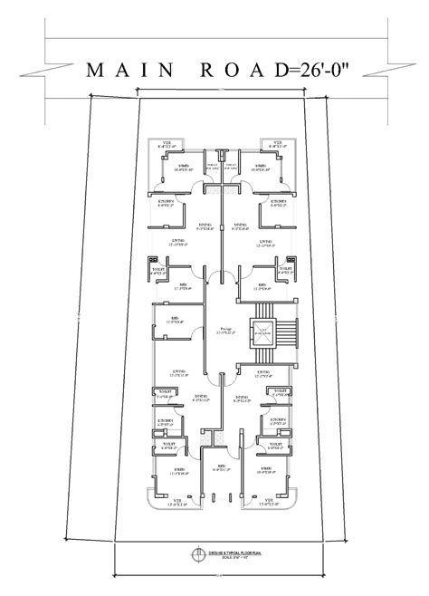 3500 Sq Ft Building Floor Map 4 Units First Floor Plan House