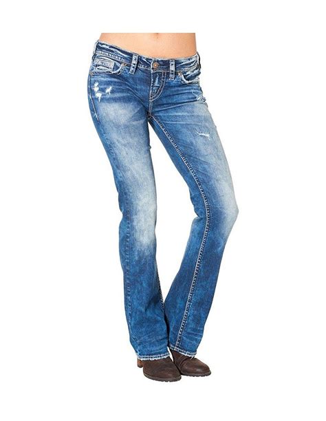 Silver Jeans Co Aiko Mid Boot Jeans Women Jeans Fashion Dark Wash Bootcut Jeans