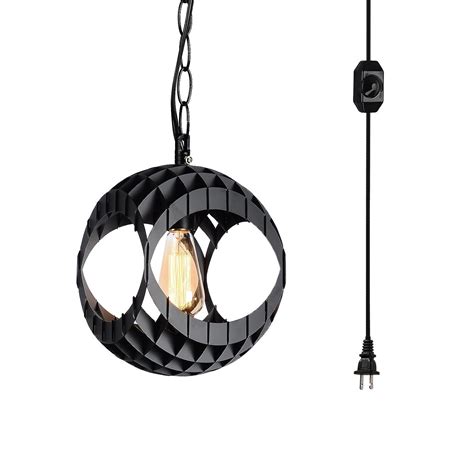 Hmvpl Plug In Swag Pendant Light With 164 Ft Hanging Cord Metal Chain