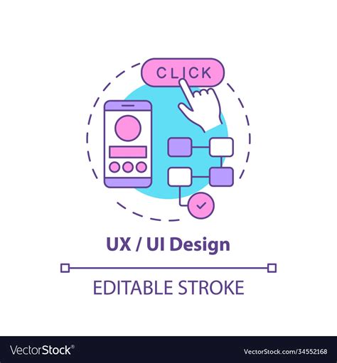 Ux And Ui Design Concept Icon Royalty Free Vector Image