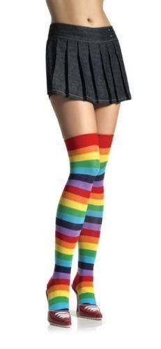 Striped Over Knee Socks Ebay