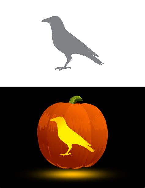 Printable Crow Pumpkin Stencil