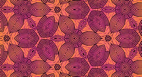 Kain Afrika Pola Mulus Dan Bertekstur Bunga Geometris Warna Oranye Dan Merah Muda Ilustrasi Stok