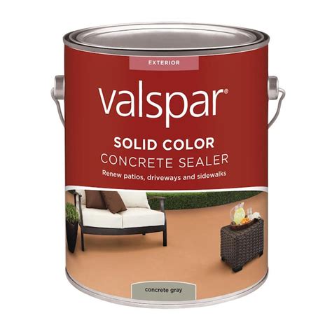 Valspar Concrete Gray Solid Concrete Stain And Sealer 1 Gallon In The