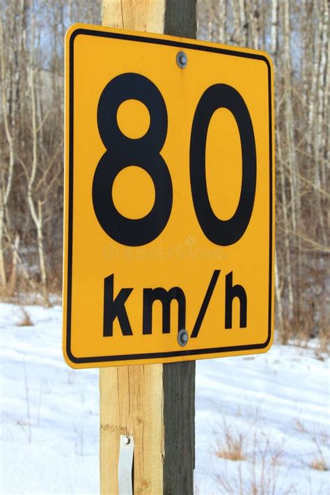 Eighty Kilometer Per Hour Recommended Sign Stock Image Image Of Break