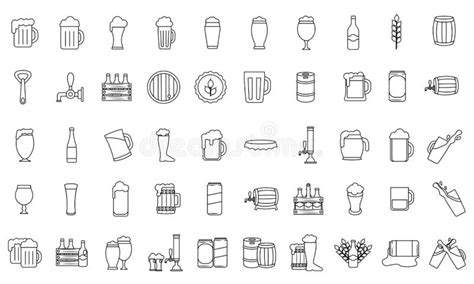 set of beer icons stock vector illustration of bottle 219304507