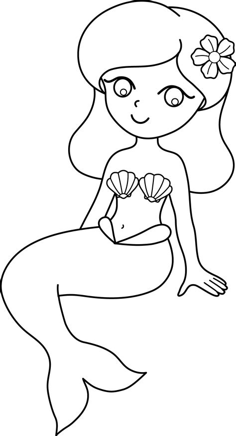 Starry Niitez Mermaid Outlilne Coloring Pages