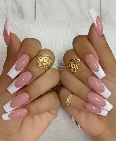 Long Pink French Tip Acrylic Nails Nail And Manicure Trends