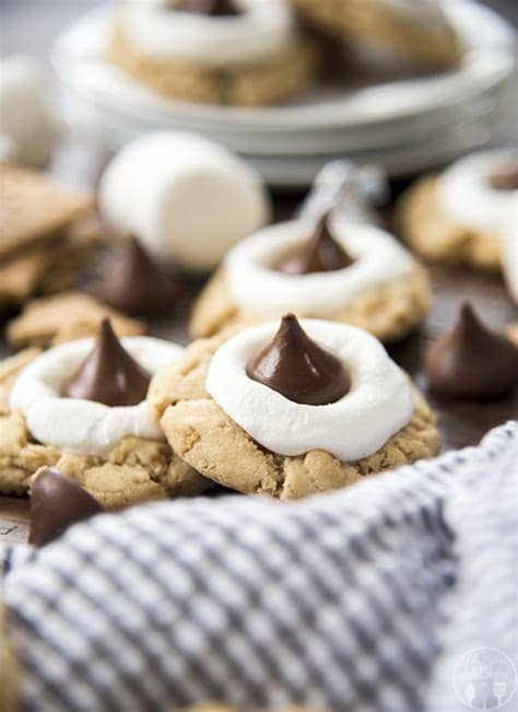 These mint hershey kiss cookies are the perfect christmas cookies to add to your holiday baking list! Hershey Kiss S'mores Cookies - Like Mother, Like Daughter