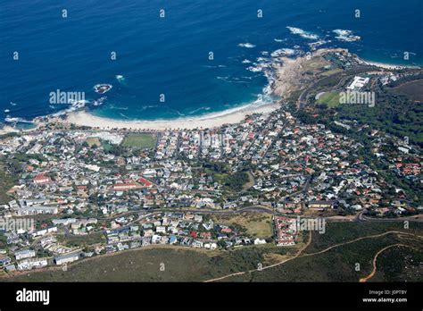 Aerial View Camps Bay And Beach From Table Mountain Cape Town South