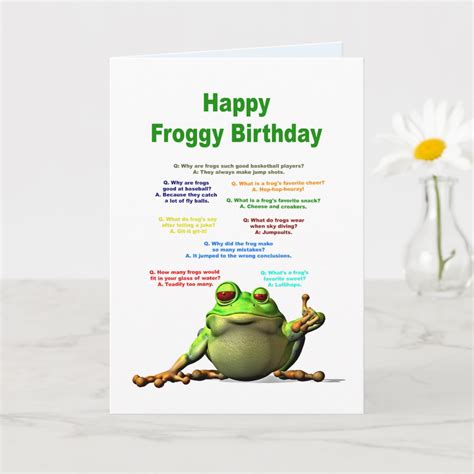 Birthday Frog Jokes Card Zazzle