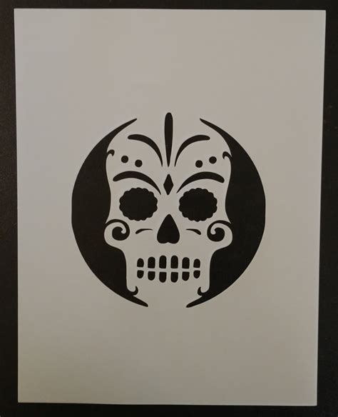 Day Of The Dead Sugar Skull Stencil My Custom Stencils