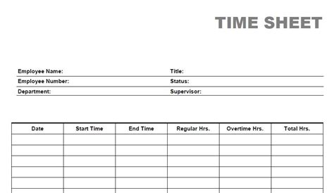 Free Weekly Time Sheets Doctemplates