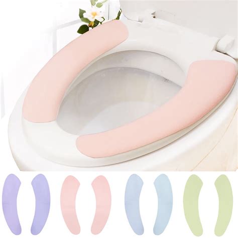 Wirlsweal 2pcs Toilet Cushion Soft Warm Waterproof Toilet Seat Cover