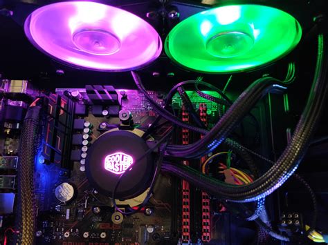 The ml240l rgb v2 will included the latest sickleflow120 rgb fan with a brand new design and air balance fan blades that is quieter than before without aigo liquid water cooling cpu cooler rgb heatsink integrated radiator pc computer case 120mm fan lga 2011/1151/1155/am3+/am4 amd. Test: Cooler Master MasterLiquid ML240L RGB væskekøling ...