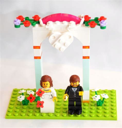 Custom Lego Minifigure Weding Favors Bridal Cake Topper Or Display