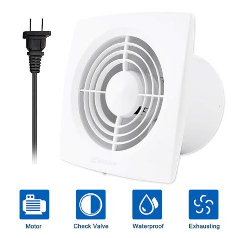 The exhaust fan on the bathroom ceiling fan vents hot, moist air, keeping the room comfortably dry. Hon&Guan 6'' Home Ventilation Fan Bathroom Garage Exhaust ...