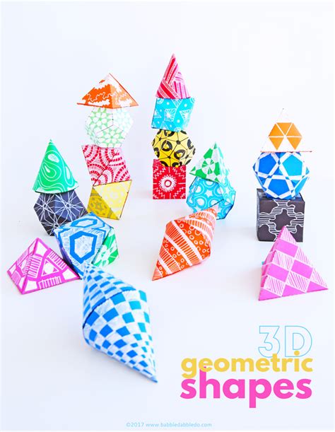 Math Art Idea 3d Geometric Shapes Babble Dabble Do