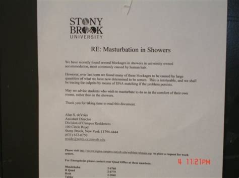 25 Fake Letters Warning Students Not To Masturbate In Dorm Showers