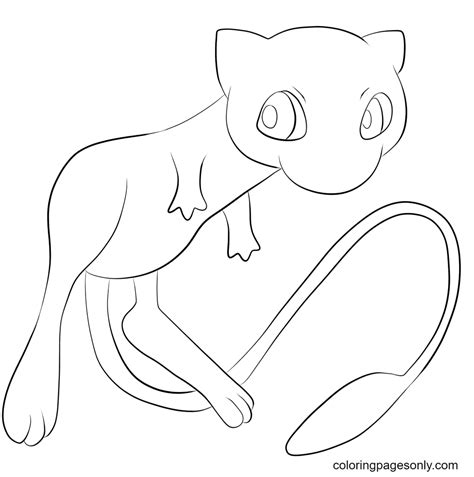Mew And Mewtwo Pokemon Coloring Pages Mew Coloring Pages Coloring