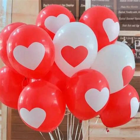 10pcslot Heart Balloons For Couples Heart Printed Balloon Baloon