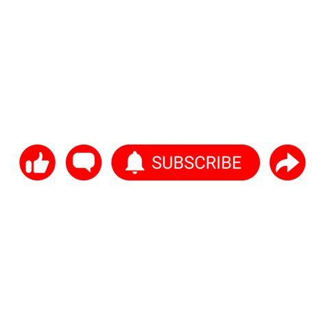 Like Comment Share And Subscribe Button Icon Collection Set Youtube