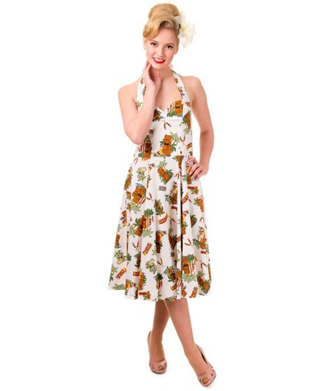 robe banned clothing dreamer halter dress tiki retro rockabilly vintage