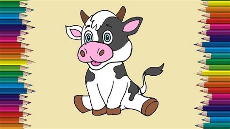How To Draw A Baby Cow Cute And Easy Cute Cow Drawing Step By Step