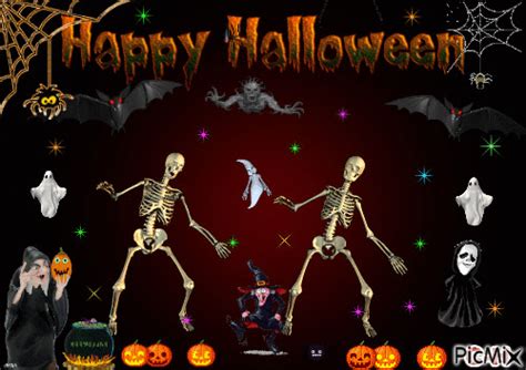 Dancing Skeleton Happy Halloween Animated Quote Pictures Photos And