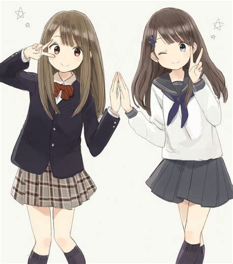 2 Cute Anime Girls Anime Girlxgirl Anime Girl Drawings Chica Anime