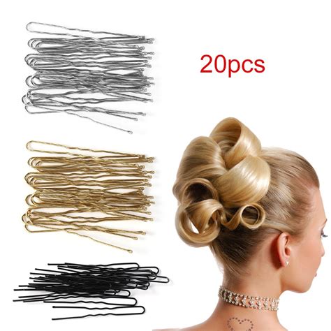 20pcsset Black New U Shaped Hair Pin Hair Styling Jewelry Bobby Pin Clip Metal Hairpin Women
