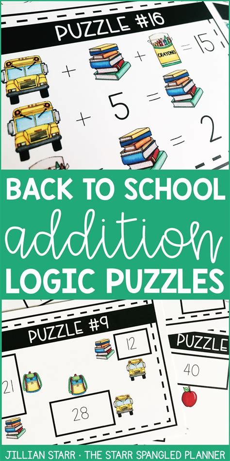 Back To School Addition Logic Puzzles Are Such A Fun Way To Get Your