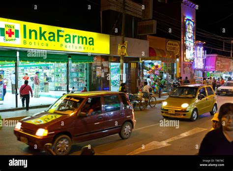 Pharmacy working at night in Nasca,Peru Stock Photo - Alamy