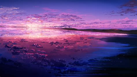 3840x2160 Purple Sunset Reflected In The Ocean 4k