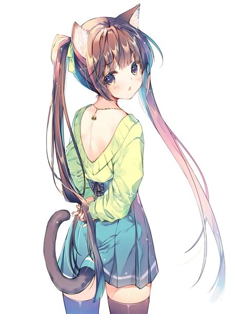 Green Sweater Neko Original Rzettairyouiki