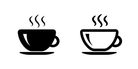 Coffee Cup Icon Set Hot Tea Mug Symbol Black Line Icon 6922851 Vector