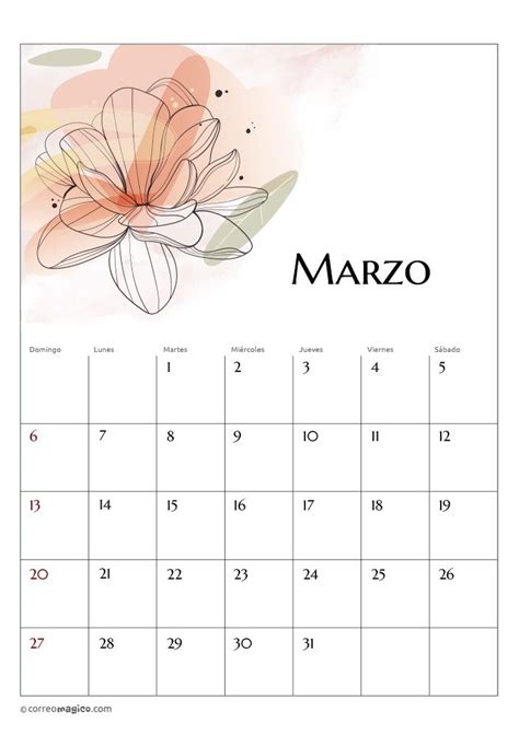 Calendario 2022 Para Personalizar E Imprimir O Compartir Marzo