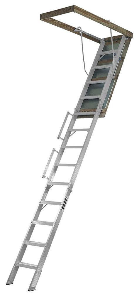 Louisville Ladder 225 Inch By 63 Inch Aluminum Attic Ladder Fits 10