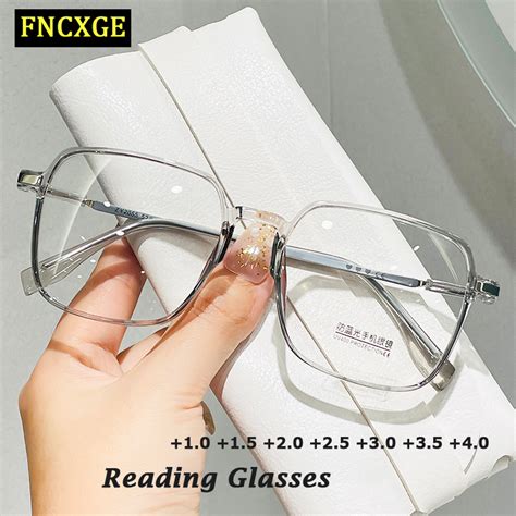 fncxge reading glasses anti radiation with grade 100 150 200 250 300 350 400 for women anti