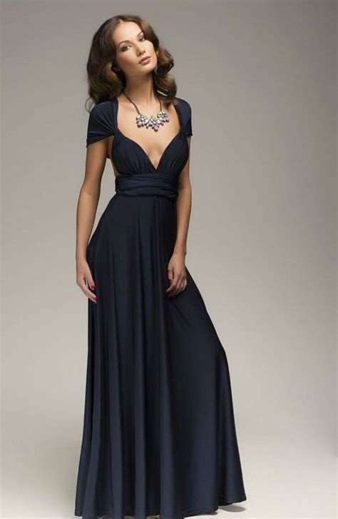 Wedding Dress Infinity Dress Dark Blue Floor Length By Dioriss Convertible Bridesmaid Dress