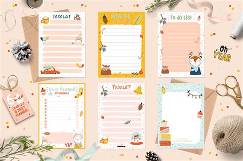 Winter Stationery Kit Weekly Planner Design Stationery Templates
