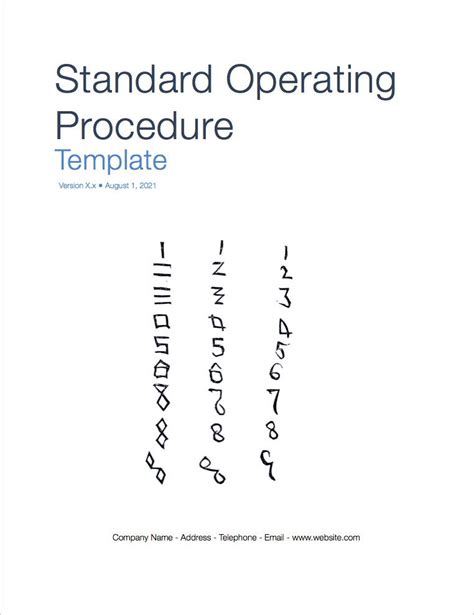 Standard Operating Procedure Sop Templates Apple Iwork Pagesnumbers