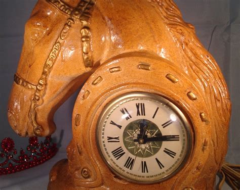 Vintage Horse Head Clock Very Cool Ceramic Horse Head Clock Etsy