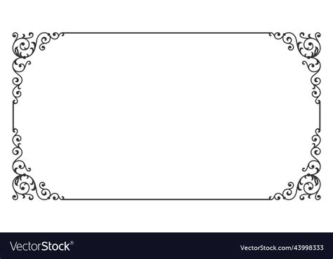 Elegant Baroque Page Border Decorative Ornate Vector Image